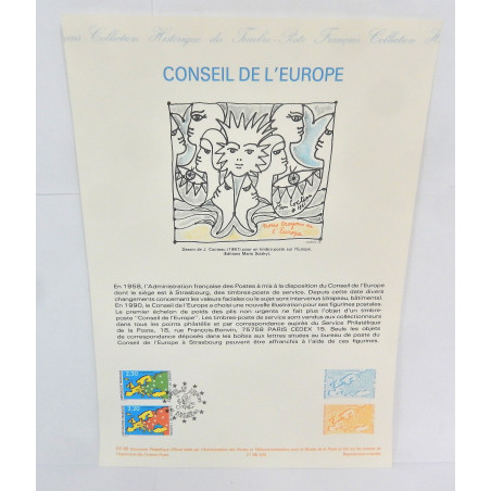 LOT 4 FICHES TIMBRES 1ER JOUR EUROPE