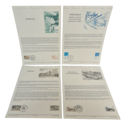 LOT 4 FICHES TIMBRES 1ER...