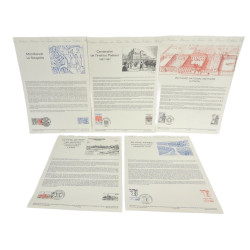 LOT 5 FICHES TIMBRES 1ER...