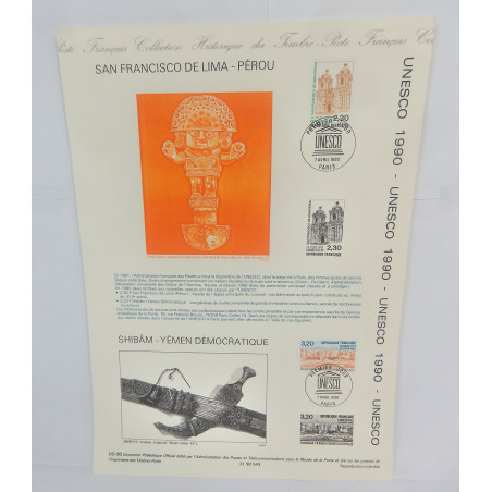 LOT 4 FICHES TIMBRES 1ER JOUR THEMES DIVERS