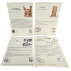 LOT 4 FICHES TIMBRES 1ER...