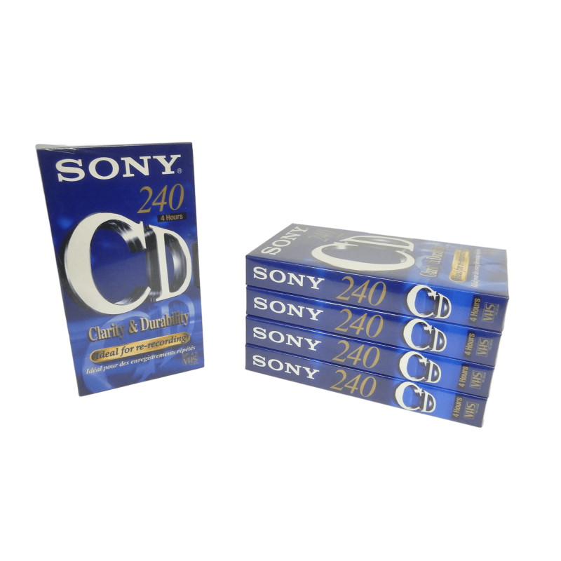 LOT 5 CASSETTES VHS VIERGES SONY CD 240 4 HEURES