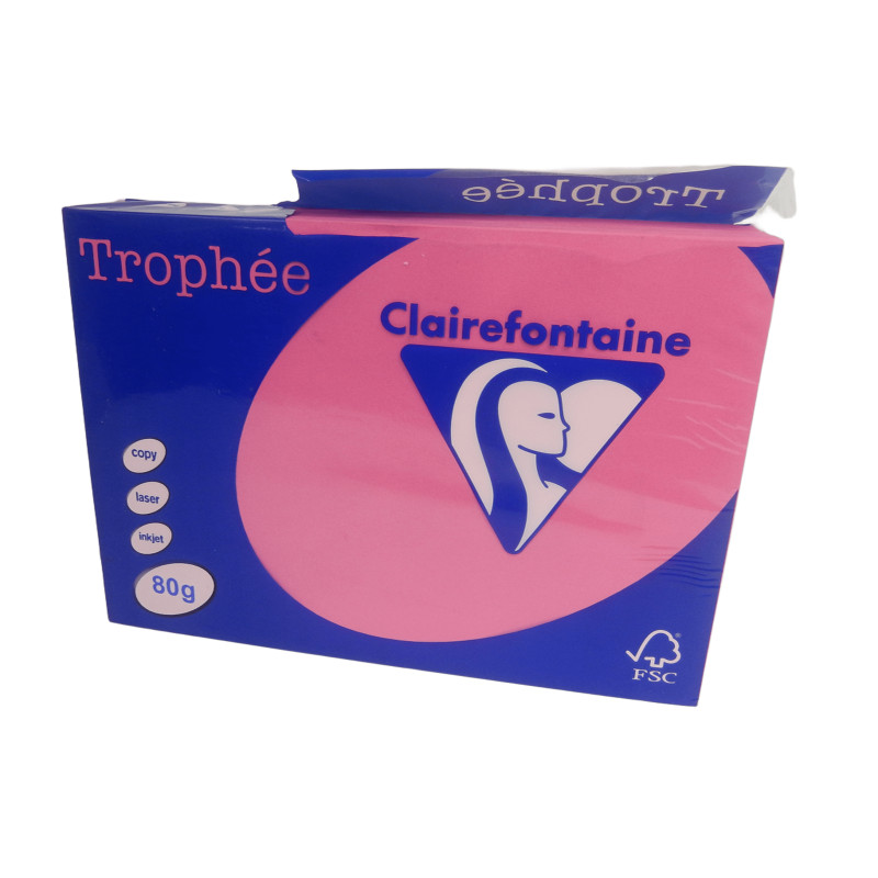 RAMETTE 500 FEUILLES A4 ROSE FUCHSIA 80g CLAIREFONTAINE