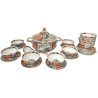SERVICE A SOUPE CHINOISE PORCELAINE SOUPIERE 12 BOLS ET SOUCOUPES