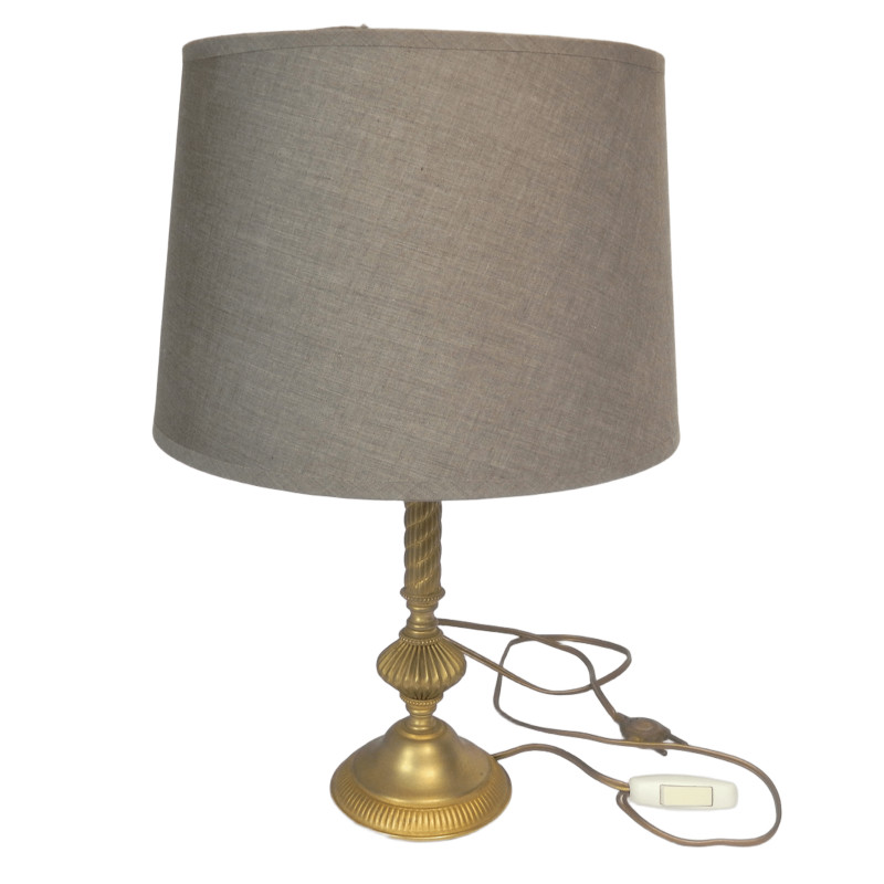LAMPE DE CHEVET VINTAGE PIED METAL DORé