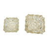 LOT DE 2 CENDRIERS EN VERRE A FACETTES ANNEES 70