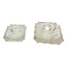 LOT DE 2 CENDRIERS EN VERRE A FACETTES ANNEES 70