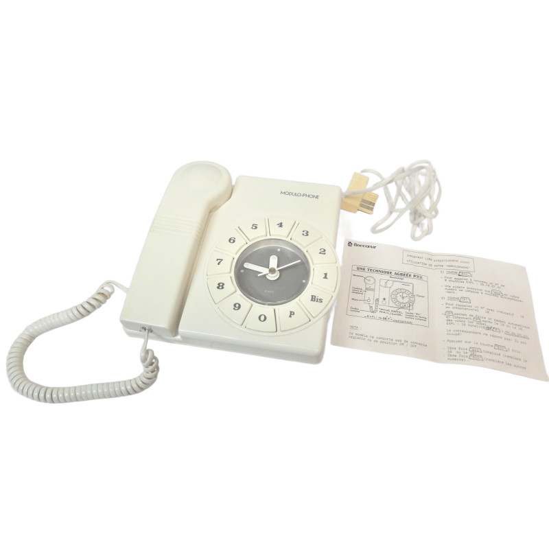 TELEPHONE VINTAGE MODULO-PHONE AVEC HORLOGE