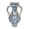VASE JARRE EN CERAMIQUE DECOR PERVENCHES SIGNE ALPHO