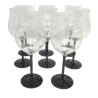 LOT 8 VERRES A VIN 44CL HAUTEUR 23CM PIED ET BASE NOIRS