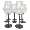 LOT 8 VERRES A VIN 44CL HAUTEUR 23CM PIED ET BASE NOIRS