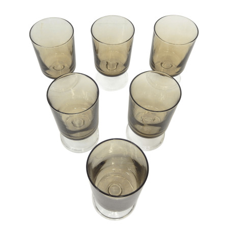 LOT 6 VERRES A APERITIF 10CL SUEDE FUMé N°5 LUMINARC