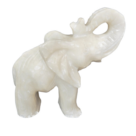 STATUETTE ELEPHANT EN ALBÂTRE HAUTEUR 21CM