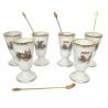 6 MAZAGRANS PORCELAINE DECOR VOITURE ANCIENNE FLORENCE LIMOGES
