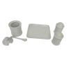 LOT SALIERE POIVRIERE ET MOUTARDIER EN PORCELAINE