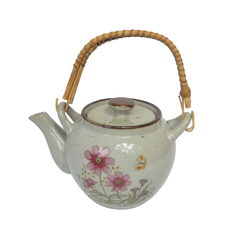 THEIERE CERAMIQUE DECORS FLEURIS