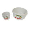 LOT 2 PLATS DECOR CERISES Ø 22 CM ET 10,2 CM