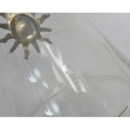 GRANDE CARAFE EN VERRE AVEC DECOR SOLEIL EN ETAIN 95%